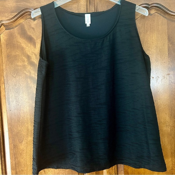 Jones New York Top Black Scoop Neck Wavy Line Texture Fully Lined Plus size 2X - Picture 6 of 15